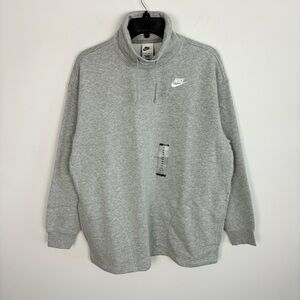 Nike Women's Sportswear Club Fleece Cowl Neck Hoodie in Grey Heather